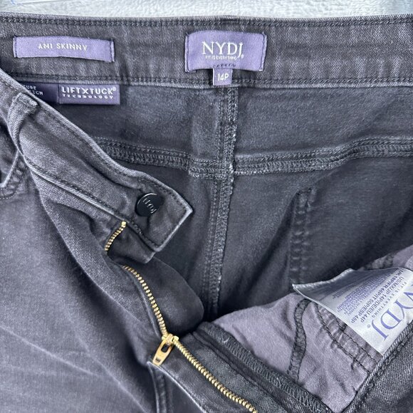 NYDJ AMI Skinny Jeans Womens Size 14P Lift X Tuck Technology Stretch Black - Picture 5 of 12